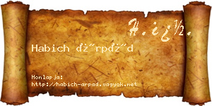 Habich Árpád névjegykártya