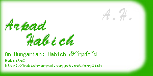 arpad habich business card